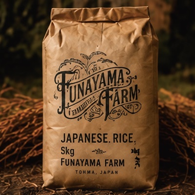 FUNAYAMA FARMのロゴが入った米袋